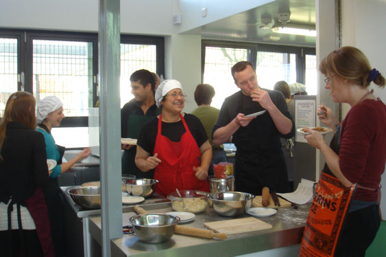 Indian cookery demonstration at the opening of the Pavilion, 15 November 2009. Photo: Philippa Slatter.