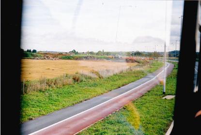 Driving past Glebe Farm during the opening of Addenbrooke’s Road. Photo: Andrew Roberts, 27 October 2010.