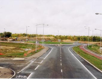 The Clay Farm roundabout at the opening of Addenbrooke’s Road. Photo: Andrew Roberts, 27 October 2010.