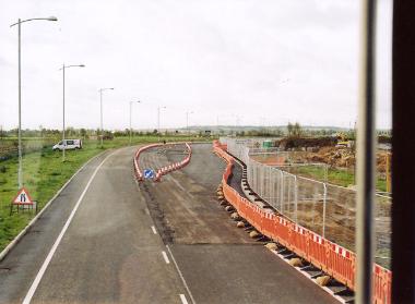 Work on the Glebe Farm junction at the opening of Addenbrooke’s Road. Photo: Andrew Roberts, 27 October 2010.