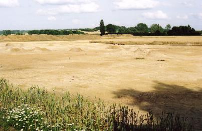 Archaeological excavation on the line of Addenbrooke’s Road, Showground site, looking across site to south east, with the Seven Acres area to the right. Photo: Andrew Roberts, July 2007.