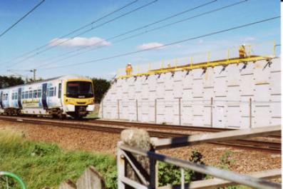 Bridge over the railway line for the Cambridgeshire Guided Busway spur to Addenbrooke’s Hospital, September 2007