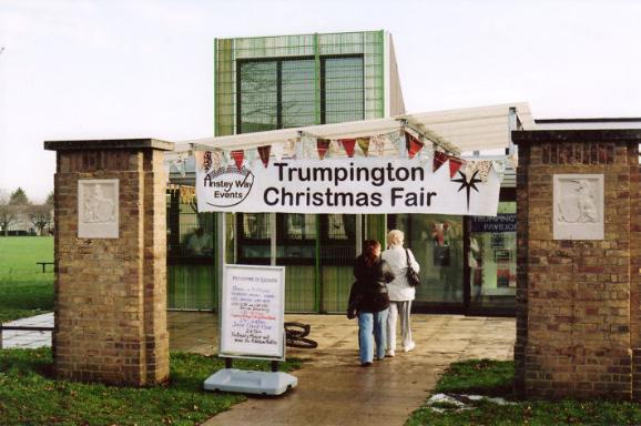 The front entrance to Trumpington Pavilion, Trumpington Christmas Fair, 27 November 2010. Photo: Andrew Roberts.