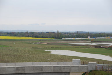 Looking across the Clay Farm country park from Laboratory of Molecular Biology (LMB) building. Photo: Matthew Paul, Cambridge City Council, 2 May 2012.