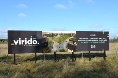 Marketing sign for Virido, Clay Farm, 17 November 2014.