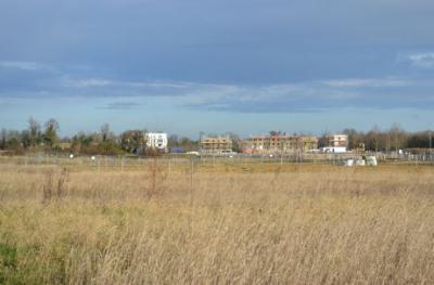 Looking across the Virido area towards the Aura development, Clay Farm, 8 December 2014.