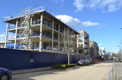 Progress with the apartments along Lime Avenue, Halo development. Photo: Andrew Roberts, 4 March 2016.