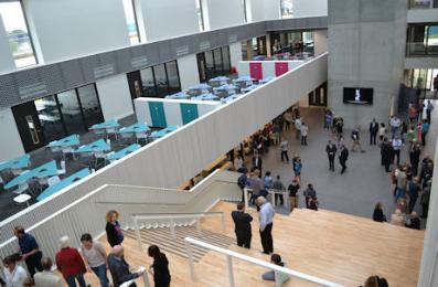 The circulation area in Trumpington Community College, Open Evening for residents. Photo: Andrew Roberts, 6 July 2016.