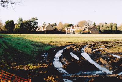 Preparation for archaeological work, looking to Wingate Way and Clay Farm House and Long Road, from the north east corner of the school site. Photo: Andrew Roberts, 9 January 2011.