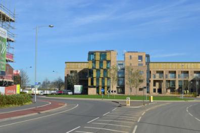 The newly-completed Cherry Building, Abode development, Clay Farm. Photo: Andrew Roberts, 30 October 2013.