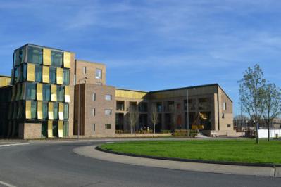 The newly-completed Cherry Building and surrounding area, Abode development, Clay Farm. Photo: Andrew Roberts, 30 October 2013.