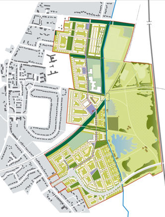 Clay Farm Illustrative Masterplan, December 2007, reproduced by permission of Countryside Properties.