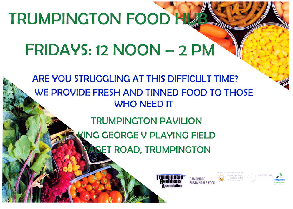 Trumpington Food Hub poster, August 2021.