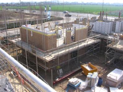 View from the roof of the Glebe Farm show home towards the flats and entrance. Photo: Elizabeth Rolph, 2 April 2012.