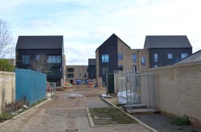 Progress with homes on the eastern part of Glebe Farm, Overhill Close from St Michael Street. Photo: Andrew Roberts, 26 February 2017.