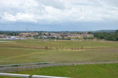 Looking across Clay Farm towards Trumpington from the top floor of the Laboratory of Molecular Biology. Photo: Andrew Roberts, 22 June 2013.