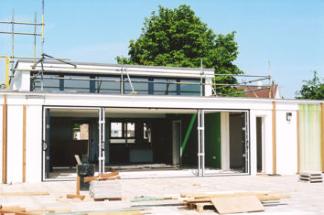 The main hall of the Pavilion with newly-added panelling, doors and paintwork, 14 June 2009