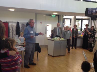 Andrew Roberts talking about the Pavilion and the TRA at the Pavilion�s 5th birthday party. Photo: Howard Slatter, 25 October 2014.