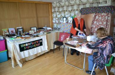Gloria Macleod and Jackie Covill, Trumpington Stitchers, at the Pavilion�s 5th birthday party. Photo: Andrew Roberts, 25 October 2014.