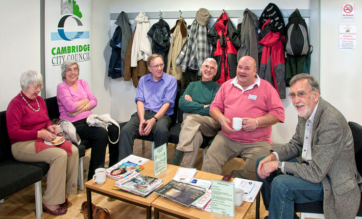 Shirley Brown, Joy Thompson, Barry Thompson, Robert Hall, Graham Bass and Peter Dawson at the opening of the Pavilion, 14 November 2009. Photo: Stephen Brown. (Pavilion_4487)