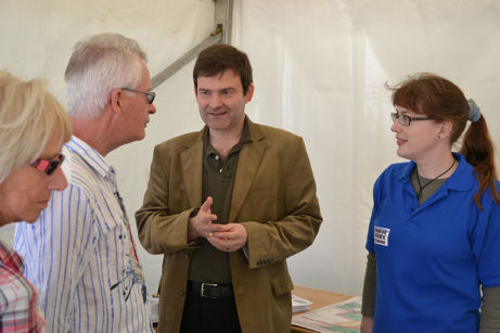 Andy Blackhurst and Jenny Blackhurst on the TRA stand at the launch of the Seven Acres development, Clay Farm, 15 September 2012.