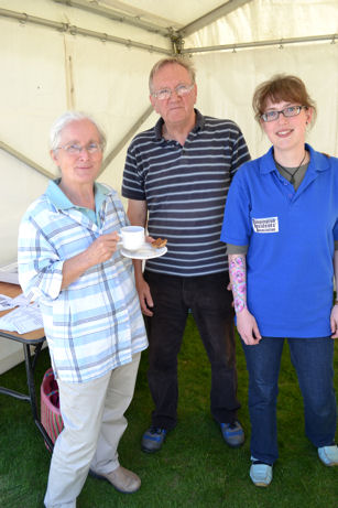Philippa Slatter, Barry Thompson and Jenny Blackhurst on the TRA stand at the launch of the Seven Acres development, Clay Farm, 15 September 2012.