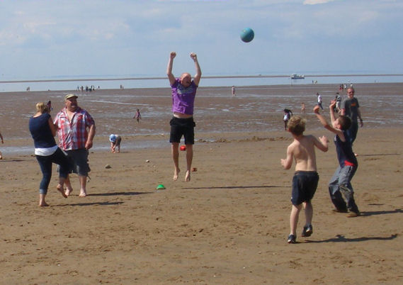 Participants on the beach during the summer trip to Hunstanton organised by the Trumpington Residents’ Association, 21 July 2012. Photo: Philippa Slatter.
