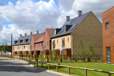 The first homes nearing completion on Trumpington Meadows, Spring Drive, off Hauxton Road. Photo: Andrew Roberts, 29 July 2012.