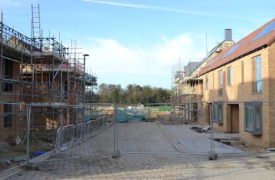 Progress with homes in Charger Road, Trumpington Meadows, 20 December 2015.