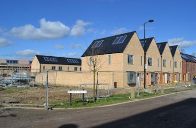 Progress with homes on the west side of Osprey Drive near the school, Trumpington Meadows. Photo: Andrew Roberts, 4 March 2016.