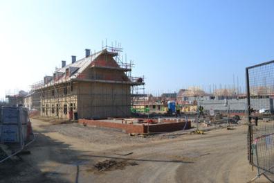 Progress with homes on Old Mills Road, Trumpington Meadows. Photro: Andrew Roberts, 5 March 2013.