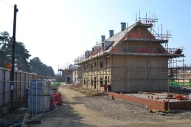 Progress with homes on Old Mills Road, Trumpington Meadows. Photo: Andrew Roberts, 5 March 2013.