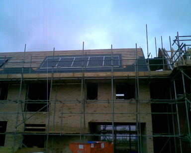 PV panels on the roof of Plot 167, Trumpington Meadows. Photo: Martin Endersby, BPHA, 3 May 2012.