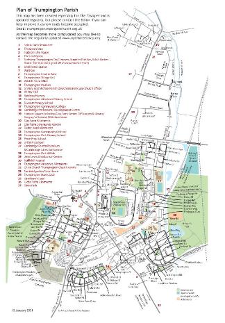 Map of Trumpington parish. The Trumpet (with thanks to Sheila Betts, Editor, The Trumpet).